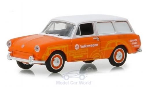 Volkswagen 1600 1/64 Greenlight Variant naranja/blanco 1966 coche miniatura