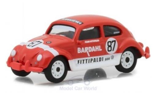 Volkswagen Beetle 1/64 Greenlight rojo/blanco 1967 Bardahl Team Fittipaldi coche miniatura