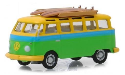Volkswagen T1 1/64 Greenlight Samba verde/amarillo 1964 coche miniatura