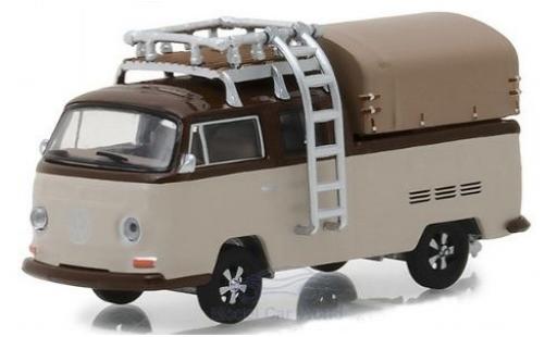 Coche miniatura Volkswagen T2 B 1/64 Greenlight Double Cab Pick Up marron/marron 1969 mit Dachgepäckträger Volkswagen T2 B 1/64 Greenlight Double Cab Pick Up marron/marron 1969 mit Dachgepäckträger coche miniatura