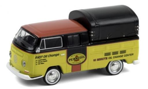 Coche miniatura Volkswagen T2 1/64 Greenlight Double Cab Pickup Pennzoil 1968 DoKa-plateforme Volkswagen T2 1/64 Greenlight Double Cab Pickup Pennzoil 1968 DoKa-plateforme coche miniatura
