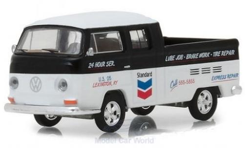 Coche miniatura Volkswagen T2 B 1/64 Greenlight Type 2 Double Cab negro/blanco Standard 1968 Volkswagen T2 B 1/64 Greenlight Type 2 Double Cab negro/blanco Standard 1968 coche miniatura