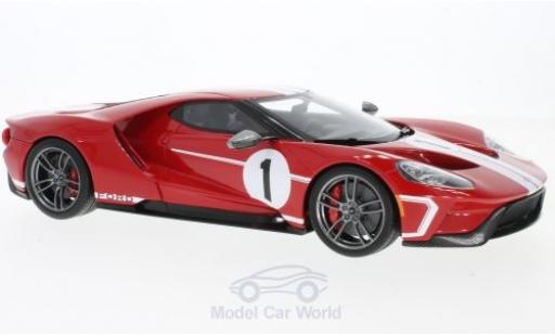 Coche miniatura Ford GT 1/18 GT Spirit rojo/blanco No.1 2017 50th Heritage edition Ford GT 1/18 GT Spirit rojo/blanco No.1 2017 50th Heritage edition coche miniatura