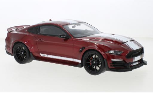 Ford Mustang 1/18 GT Spirit Shelby Super Snake metallise rouge foncé/blanche 2020 coche miniatura