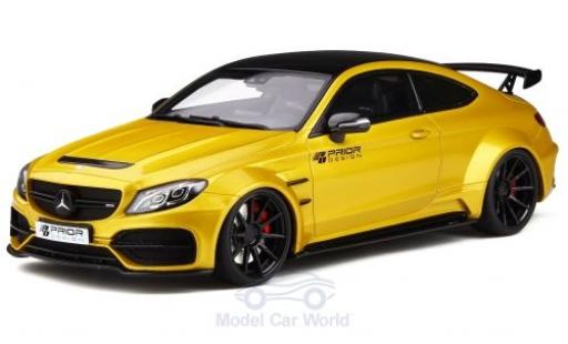 Coche miniatura Mercedes Classe C 1/18 GT Spirit C63 AMG Coupe Prior Design PD65CC metalico amarillo/negro Mercedes Classe C 1/18 GT Spirit C63 AMG Coupe Prior Design PD65CC metalico amarillo/negro coche miniatura