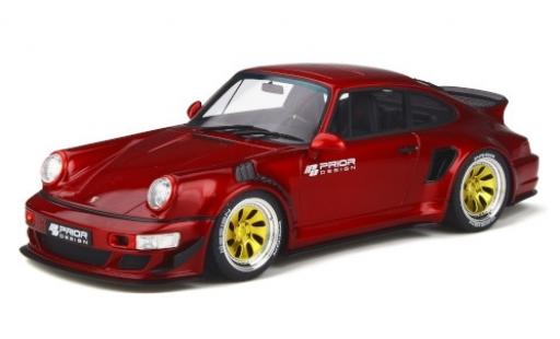 Porsche 964 1/18 GT Spirit 911 () Prior Design Custom Widebody metalico rojo/Dekor coche miniatura