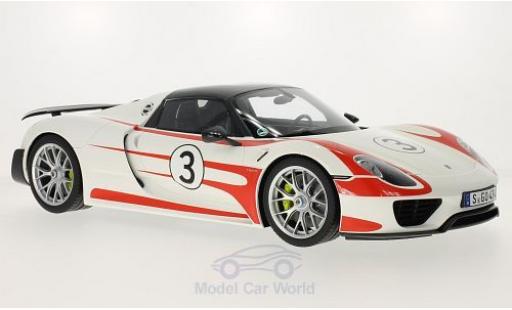 Porsche 918 1/12 GT Spirit Spyder blanco/Dekor Weissach Package coche miniatura
