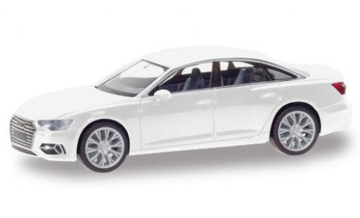 Audi A6 1/87 Herpa Limousine blanco coche miniatura
