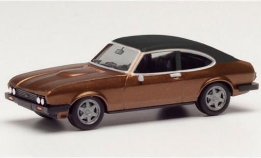 Coche miniatura Ford Capri 1/87 Herpa MK II metalico marron/matt-negro Ford Capri 1/87 Herpa MK II metalico marron/matt-negro coche miniatura