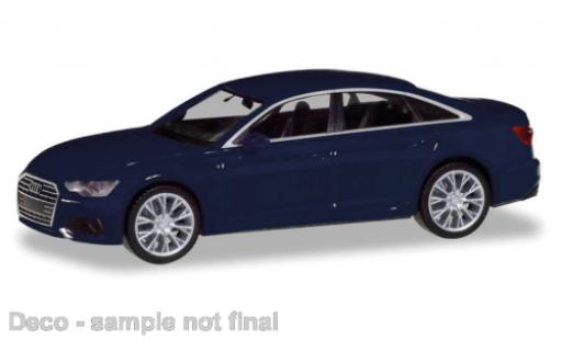 Audi A6 1/87 Herpa metallise azul coche miniatura