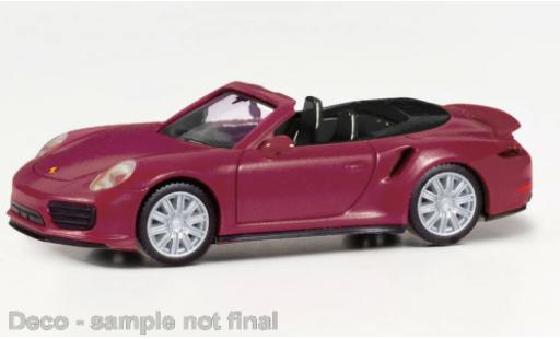 Coche miniatura Porsche 911 1/87 Herpa Turbo cabriolet metallise rouge foncé Porsche 911 1/87 Herpa Turbo cabriolet metallise rouge foncé coche miniatura