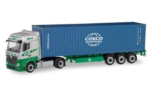 Coche miniatura Mercedes Actros 1/87 Herpa 6x2 Bigspace EKB / Cosco Container-Sattelzug Mercedes Actros 1/87 Herpa 6x2 Bigspace EKB / Cosco Container-Sattelzug coche miniatura