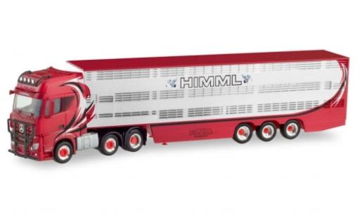 Coche miniatura Mercedes Actros 1/87 Herpa 6x2 Gigaspace Himml Viehtransporter-tracteur Mercedes Actros 1/87 Herpa 6x2 Gigaspace Himml Viehtransporter-tracteur coche miniatura