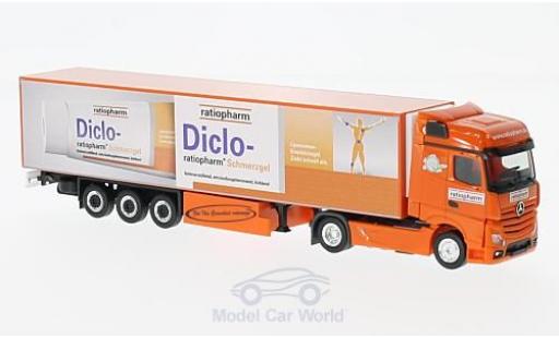 Coche miniatura Mercedes Actros 1/87 Herpa Bigspace Ratiopharm Kühlkoffer-SZ Mercedes Actros 1/87 Herpa Bigspace Ratiopharm Kühlkoffer-SZ coche miniatura