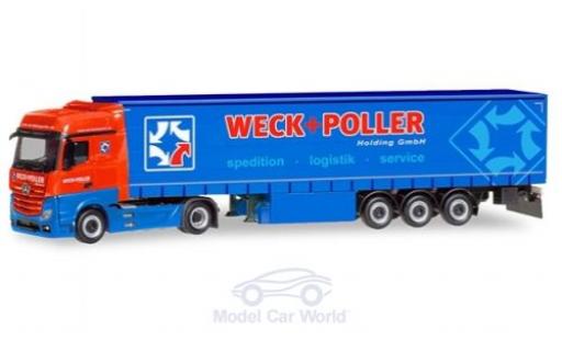 Coche miniatura Mercedes Actros 1/87 Herpa Bigspace Weck + Poller Gardinenplanen-Sattelzug Mercedes Actros 1/87 Herpa Bigspace Weck + Poller Gardinenplanen-Sattelzug coche miniatura