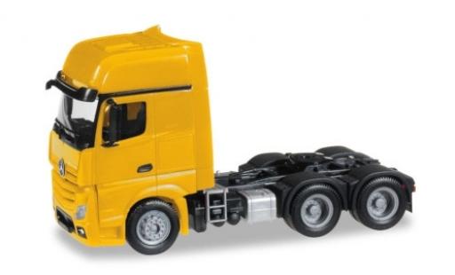 Coche miniatura Mercedes Actros 1/87 Herpa Gigaspace 6x4 amarillo Solozugmaschine Mercedes Actros 1/87 Herpa Gigaspace 6x4 amarillo Solozugmaschine coche miniatura