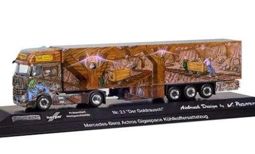 Coche miniatura Mercedes Actros 1/87 Herpa Gigaspace Der Goldrausch Kühlkoffer-Sattelzug Weltgeschichte Nr. 2.1 Mercedes Actros 1/87 Herpa Gigaspace Der Goldrausch Kühlkoffer-Sattelzug Weltgeschichte Nr. 2.1 coche miniatura