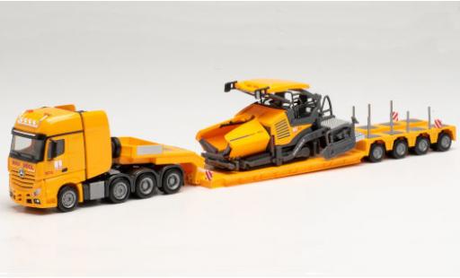 Coche miniatura Mercedes Actros 1/87 Herpa SLT Max Bögl Tiefladesattelzug mit Vögele Deckenfertiger 1900i Mercedes Actros 1/87 Herpa SLT Max Bögl Tiefladesattelzug mit Vögele Deckenfertiger 1900i coche miniatura