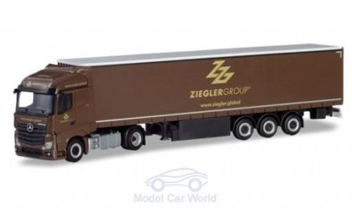 Coche miniatura Mercedes Actros 1/87 Herpa Streamspace Ziegler Group Gardinenplanen-Sattelzug Mercedes Actros 1/87 Herpa Streamspace Ziegler Group Gardinenplanen-Sattelzug coche miniatura