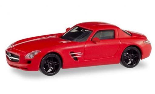 Coche miniatura Mercedes SLS 1/87 Herpa AMG (C197) metalico rojo avec negro jantes Mercedes SLS 1/87 Herpa AMG (C197) metalico rojo avec negro jantes coche miniatura