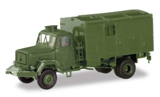Coche miniatura Magirus S 7500 1/87 Herpa verde Bundeswehr wagon conteneur-Truck Magirus S 7500 1/87 Herpa verde Bundeswehr wagon conteneur-Truck coche miniatura