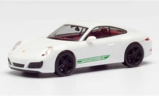 Coche miniatura Porsche 911 1/87 Herpa Carrera blanco/verde avec negro jantes Porsche 911 1/87 Herpa Carrera blanco/verde avec negro jantes coche miniatura