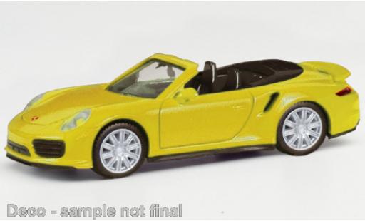Coche miniatura Porsche 911 1/87 Herpa Turbo Cabriolet amarillo Porsche 911 1/87 Herpa Turbo Cabriolet amarillo coche miniatura