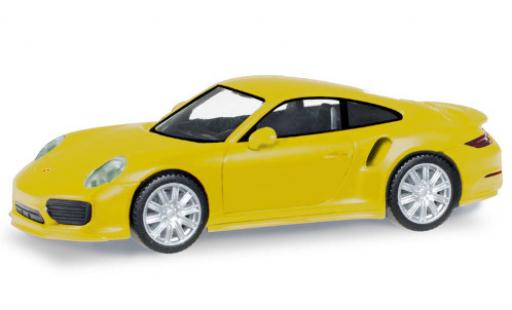Coche miniatura Porsche 911 1/87 Herpa Turbo amarillo Porsche 911 1/87 Herpa Turbo amarillo coche miniatura