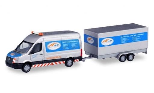 Coche miniatura Volkswagen Crafter 1/87 Herpa Kasten HD BF3 SABA Transportservice avec Tandem-wagon conteneur-remorque Volkswagen Crafter 1/87 Herpa Kasten HD BF3 SABA Transportservice avec Tandem-wagon conteneur-remorque coche miniatura