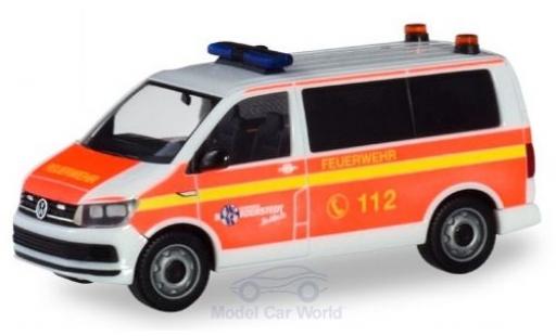 Coche miniatura Volkswagen T6 1/87 Herpa Bus Freiwillige Feuerwehr Norderstedt Mannschaftstransportwagen Volkswagen T6 1/87 Herpa Bus Freiwillige Feuerwehr Norderstedt Mannschaftstransportwagen coche miniatura