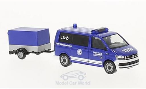 Coche miniatura Volkswagen T6 1/87 Herpa Bus THW Korbach / Höhenrettung mit Pritschenanhänger Volkswagen T6 1/87 Herpa Bus THW Korbach / Höhenrettung mit Pritschenanhänger coche miniatura