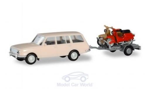 Coche miniatura Wartburg 353 1/87 Herpa Tourist mit Anhänger und 2x Simson Wartburg 353 1/87 Herpa Tourist mit Anhänger und 2x Simson coche miniatura