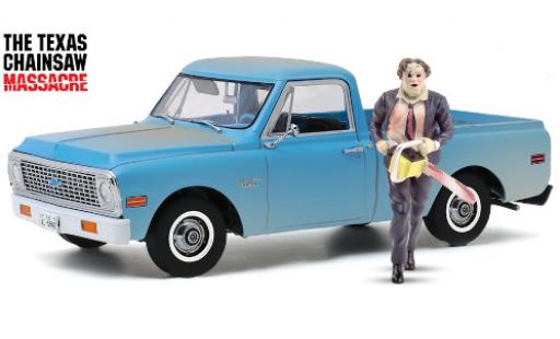 Coche miniatura Chevrolet C-10 1/18 Highway 61 azul The Texas Chainsaw Massacre 1971 mit Leatherface Figur Chevrolet C-10 1/18 Highway 61 azul The Texas Chainsaw Massacre 1971 mit Leatherface Figur coche miniatura