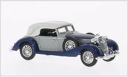 Horch 853 Cabriolet 1/87 Busch Descapotable cerrado gris/azul 1933 coche miniatura