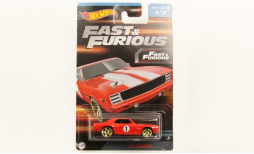 Coche miniatura Chevrolet Camaro 1/64 Hot Wheels rouge/blanche rapide & Furious 1969 Chevrolet Camaro 1/64 Hot Wheels rouge/blanche rapide & Furious 1969 coche miniatura