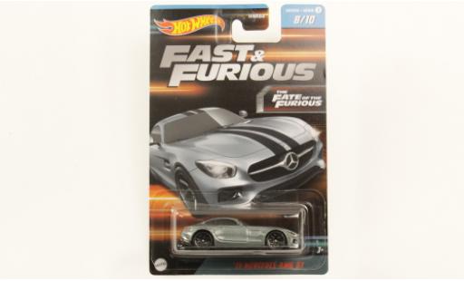 Mercedes AMG GT 1/64 Hot Wheels metallise gris rapide & Furious 2015 coche miniatura