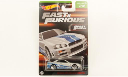 Nissan Skyline 1/64 Hot Wheels GT-R (R34) d/Décorer rapide & Furious coche miniatura