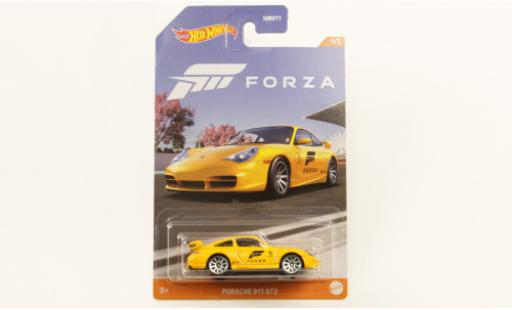 Coche miniatura Porsche 996 GT3 1/64 Hot Wheels 911  metallise amarillo Forza Porsche 996 GT3 1/64 Hot Wheels 911  metallise amarillo Forza coche miniatura