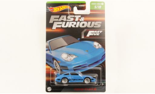 Porsche 996 GT3 RS 1/64 Hot Wheels 911  azul rapide & Furious coche miniatura
