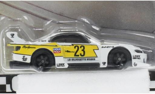 Coche miniatura Nissan Silvia 1/64 Hot Wheels Premium (S15) LB-Super Silhouette blanche/amarillo Nissan Silvia 1/64 Hot Wheels Premium (S15) LB-Super Silhouette blanche/amarillo coche miniatura