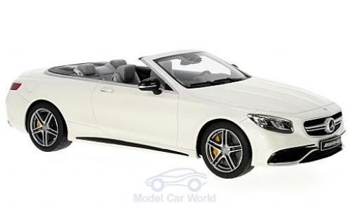 Mercedes Classe S 1/18 GT Spirit AMG S 63 Cabriolet blanco coche miniatura