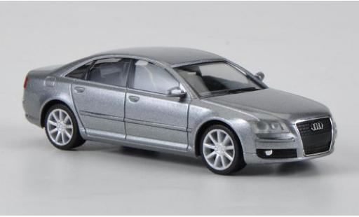Audi A8 1/87 Herpa metalico gris 2005 coche miniatura