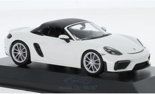 Coche miniatura Porsche Boxster 1/43 Minichamps 718 (982) Spyder blanco 2019 Porsche Boxster 1/43 Minichamps 718 (982) Spyder blanco 2019 coche miniatura
