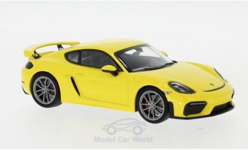 Coche miniatura Porsche Cayman 1/43 Minichamps 718 (982) GT4 amarillo 2019 Porsche Cayman 1/43 Minichamps 718 (982) GT4 amarillo 2019 coche miniatura