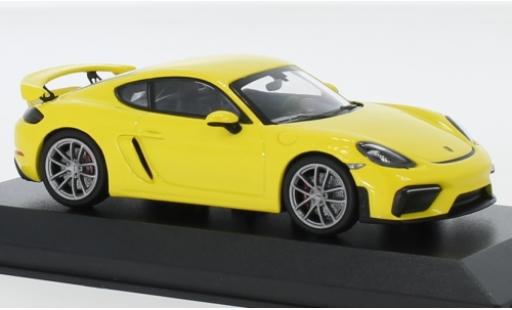 Coche miniatura Porsche Cayman 1/43 Minichamps 718 (982) GT4 Spectrum Edition amarillo 2020 Porsche Cayman 1/43 Minichamps 718 (982) GT4 Spectrum Edition amarillo 2020 coche miniatura