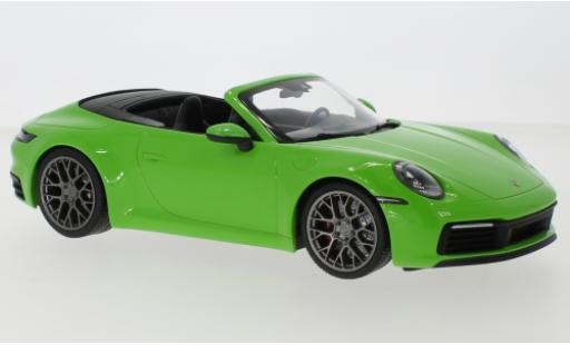 Porsche 992 4S 1/18 Minichamps 911 () Carrera 4S Cabriolet metalico verde 2019 coche miniatura