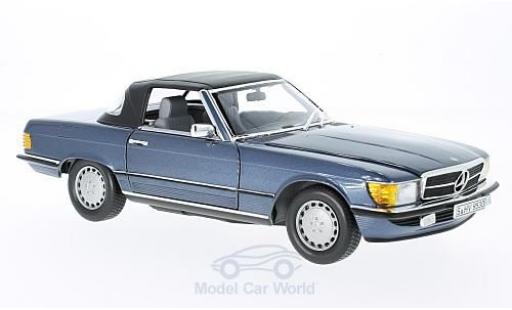 Coche miniatura Mercedes 300 SL 1/18 Norev SL (R107) metalico azul 1985 Mercedes 300 SL 1/18 Norev SL (R107) metalico azul 1985 coche miniatura