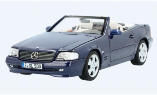 Coche miniatura Mercedes 500 1/18 Norev SL (R129) metalico azul 1998 avec Softtop et Hardtop Mercedes 500 1/18 Norev SL (R129) metalico azul 1998 avec Softtop et Hardtop coche miniatura
