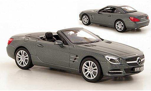 Mercedes Classe SL 1/43 Norev (R231) metalico gris 2012 toit � aufsetzen couché avec coche miniatura