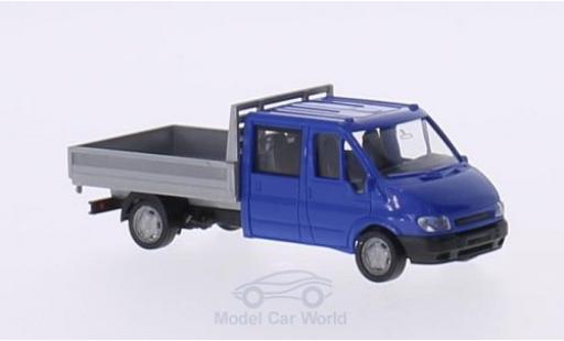 Ford Transit 1/87 Rietze Doppelkabine azul/gris 2001 ohne Vitrine coche miniatura